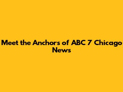 Meet the Anchors of ABC 7 Chicago News