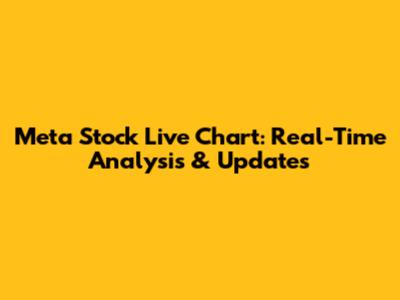 Meta Stock Live Chart: Real-Time Analysis & Updates
