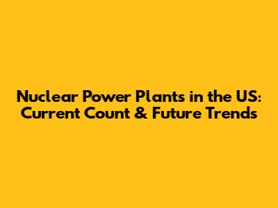 Nuclear Power Plants in the US: Current Count & Future Trends