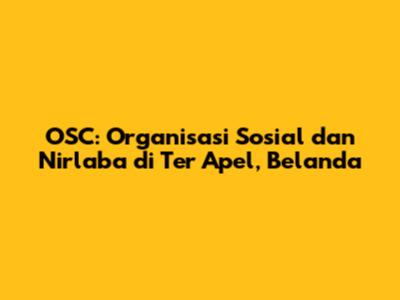 OSC: Organisasi Sosial dan Nirlaba di Ter Apel, Belanda