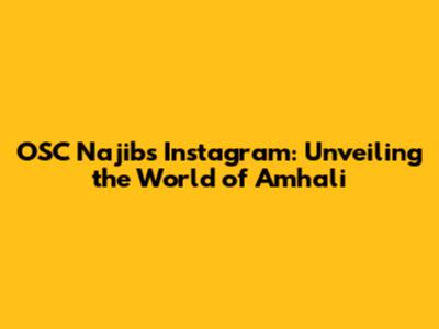 OSC Najib's Instagram: Unveiling the World of Amhali