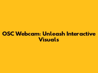 OSC Webcam: Unleash Interactive Visuals