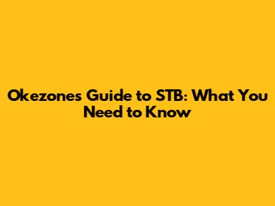 Okezone's Guide to STB: What You Need to Know