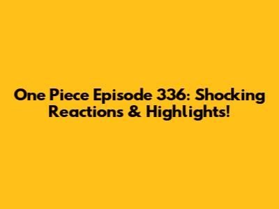One Piece Episode 336: Shocking Reactions & Highlights!