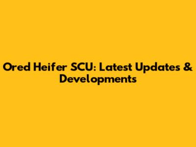 Ored Heifer SCU: Latest Updates & Developments