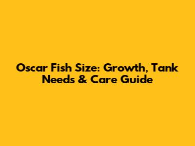 Oscar Fish Size: Growth, Tank Needs & Care Guide