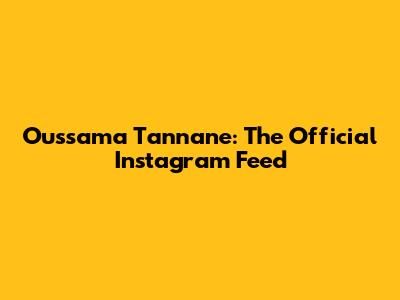 Oussama Tannane: The Official Instagram Feed