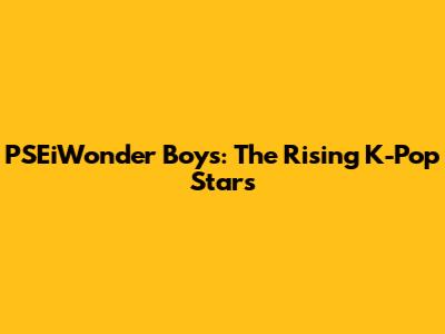 PSEiWonder Boys: The Rising K-Pop Stars