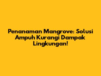 Penanaman Mangrove: Solusi Ampuh Kurangi Dampak Lingkungan!