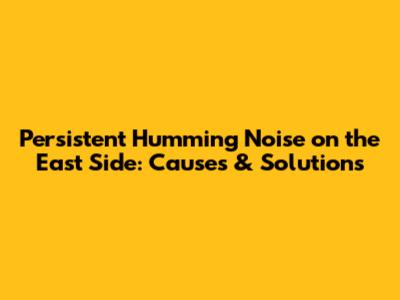 Persistent Humming Noise on the East Side: Causes & Solutions