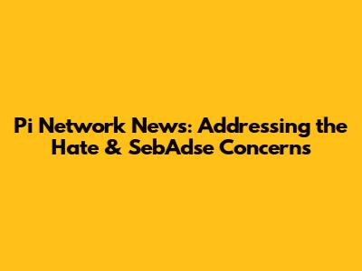 Pi Network News: Addressing the Hate & SebAdse Concerns