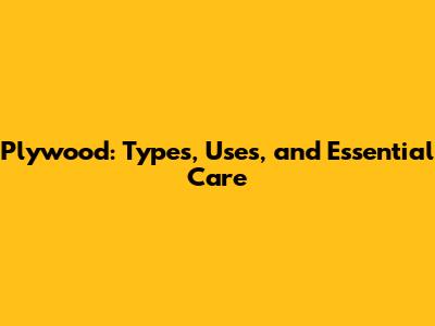 Plywood: Types, Uses, and Essential Care