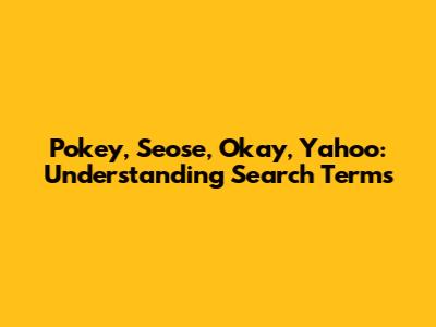 Pokey, Seose, Okay, Yahoo: Understanding Search Terms