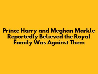 Prince Harry and Meghan Markle Reportedly Believed the Royal Family Was Against Them