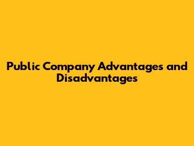 Public Company Advantages and Disadvantages