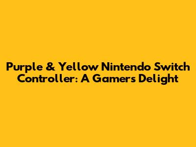 Purple & Yellow Nintendo Switch Controller: A Gamer's Delight