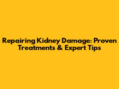 Repairing Kidney Damage: Proven Treatments & Expert Tips