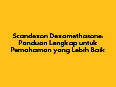 Scandexon Dexamethasone: Panduan Lengkap untuk Pemahaman yang Lebih Baik