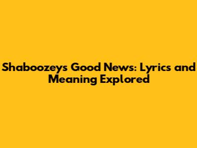 Shaboozey's "Good News": Lyrics and Meaning Explored