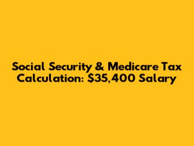 Social Security & Medicare Tax Calculation: $35,400 Salary