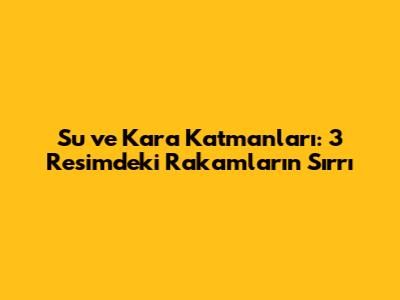 Su ve Kara Katmanları: 3 Resimdeki Rakamların Sırrı