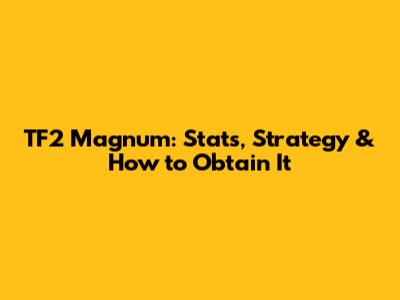 TF2 Magnum: Stats, Strategy & How to Obtain It