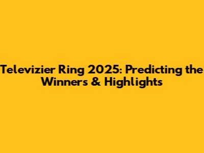 Televizier Ring 2025: Predicting the Winners & Highlights