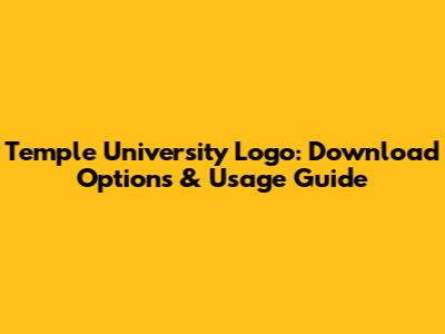 Temple University Logo: Download Options & Usage Guide
