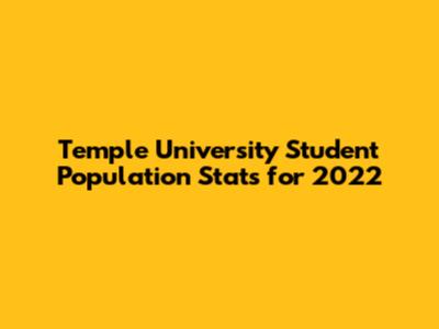 Temple University Student Population Stats for 2022