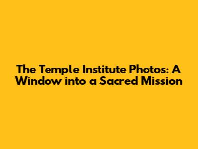 The Temple Institute Photos: A Window into a Sacred Mission