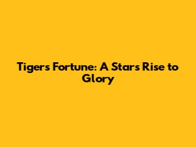 Tiger's Fortune: A Star's Rise to Glory