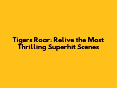 Tiger's Roar: Relive the Most Thrilling Superhit Scenes