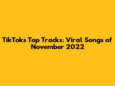 TikTok's Top Tracks: Viral Songs of November 2022