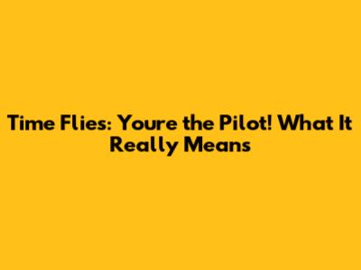 Time Flies: You're the Pilot! What It Really Means