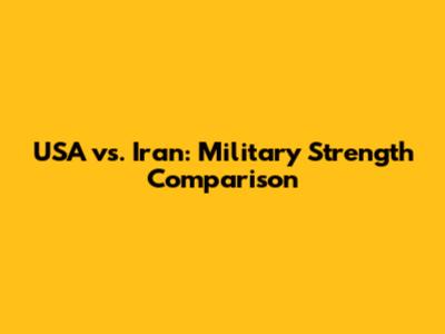 USA vs. Iran: Military Strength Comparison