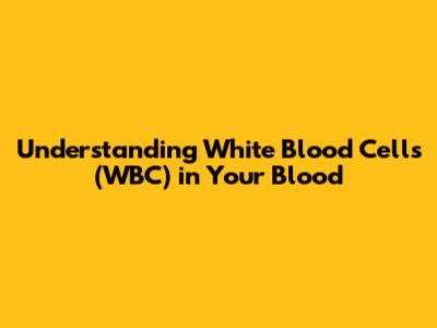 Understanding White Blood Cells (WBC) in Your Blood