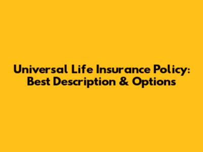 Universal Life Insurance Policy: Best Description & Options