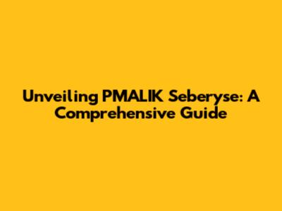 Unveiling PMALIK Seberyse: A Comprehensive Guide