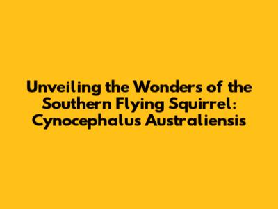 Unveiling the Wonders of the Southern Flying Squirrel: Cynocephalus Australiensis
