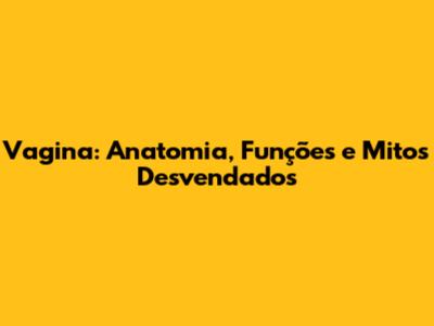 Vagina: Anatomia, Funções e Mitos Desvendados