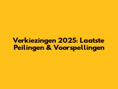 Verkiezingen 2025: Laatste Peilingen & Voorspellingen