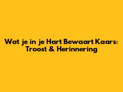 Wat je in je Hart Bewaart Kaars: Troost & Herinnering