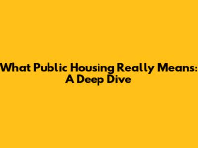 What Public Housing Really Means: A Deep Dive
