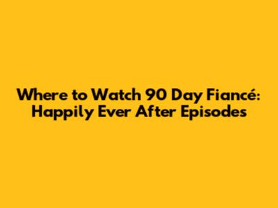 Where to Watch 90 Day Fiancé: Happily Ever After Episodes