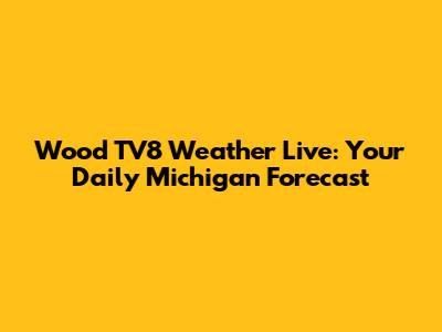 Wood TV8 Weather Live: Your Daily Michigan Forecast