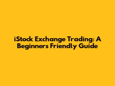 iStock Exchange Trading: A Beginner's Friendly Guide